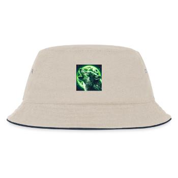 Wolf heult zum Vollmond - Kinder Bucket Hat - Natur/Navy - Vorne