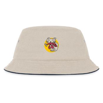 CancerCat - Kinder Bucket Hat - Natur/Navy - Vorne