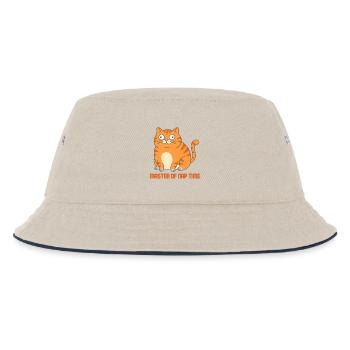Meister der Schlafzeit-Katze - Kinder Bucket Hat - Natur/Navy - Vorne