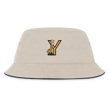Giraffe with Y Letter Design - Kids’ Bucket Hat - ecru/navy - Front