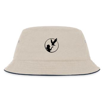 Maedchen Vogel - Kinder Bucket Hat - Natur/Navy - Vorne