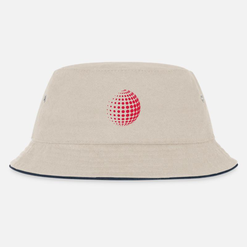 Dotted Sphere - Kinder Bucket Hat - Natur/Navy