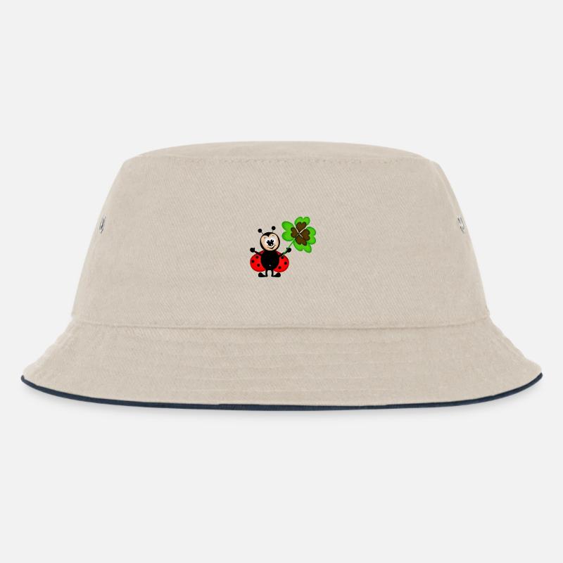 Marini Kleeblatt - Kinder Bucket Hat - Natur/Navy
