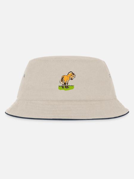 Freundliches Fjordpferd (Ohne Text) - Kinder Bucket Hat - Natur/Navy