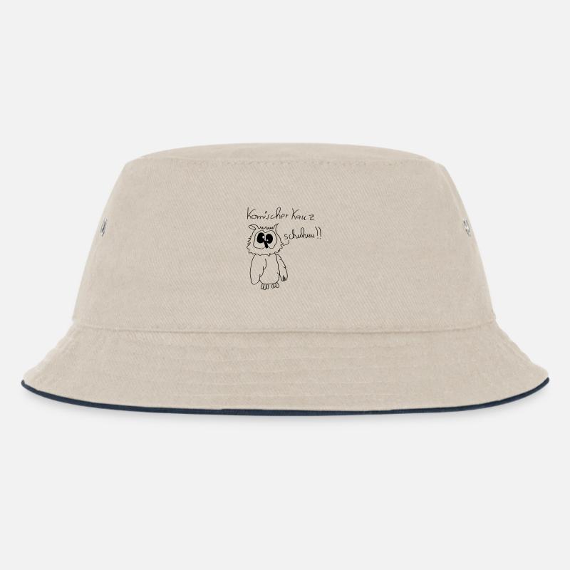 Komischer Kauz Schuhuu - Kinder Bucket Hat - Natur/Navy