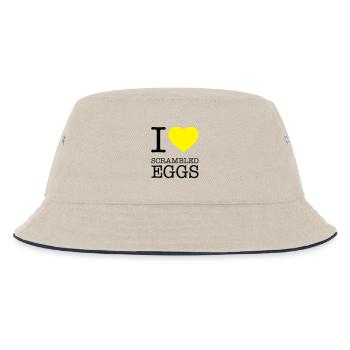 I LOVE SCRAMBLED EGGS Rührei - Kinder Bucket Hat - Natur/Navy - Vorne