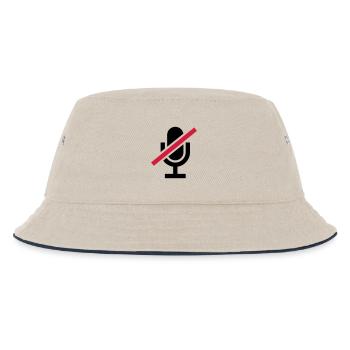 Mute Icon Mikrofon - Kinder Bucket Hat - Natur/Navy - Vorne