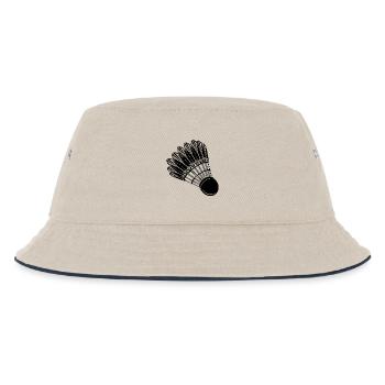 Badminton Federball Zeichnung - Kinder Bucket Hat - Natur/Navy - Vorne