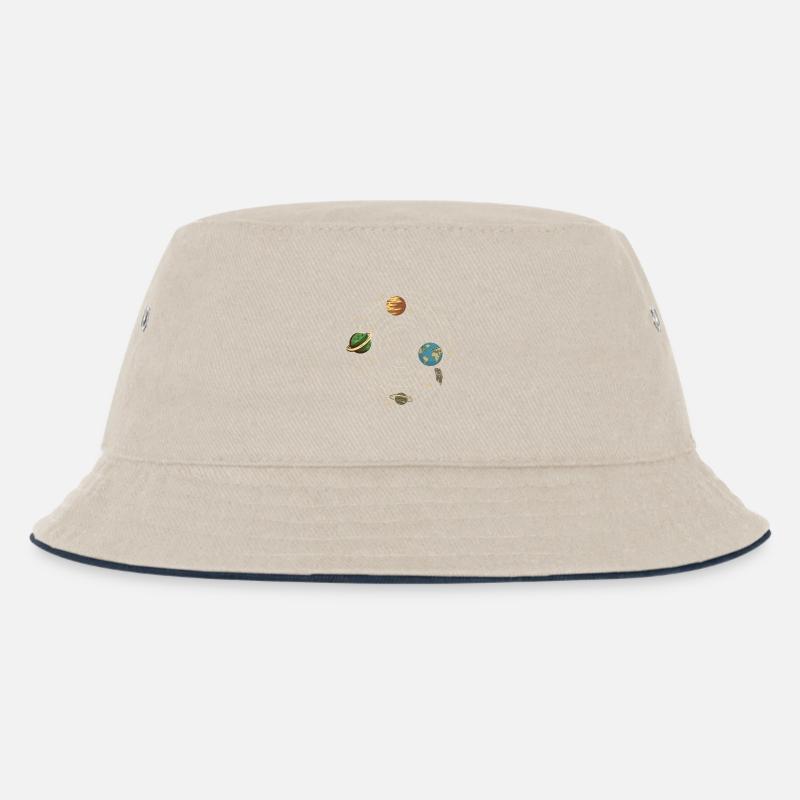 Planeten - Kinder Bucket Hat - Natur/Navy