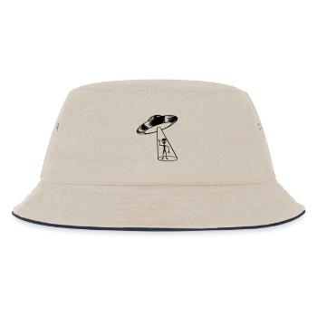 Strahl Ufo Alien winkt - Kinder Bucket Hat - Natur/Navy - Vorne