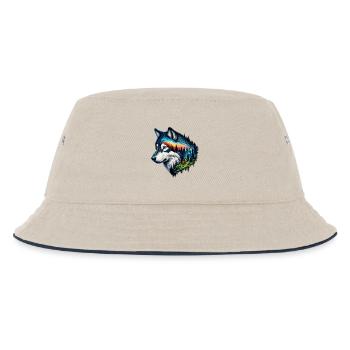 Wolf - Kinder Bucket Hat - Natur/Navy - Vorne