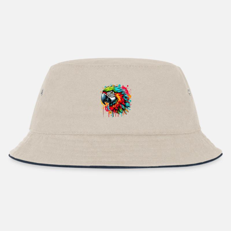Papagei - Kinder Bucket Hat - Natur/Navy
