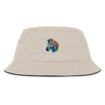 Zebra - Kinder Bucket Hat - Natur/Navy - Vorne