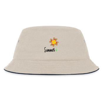 HOLIDAY. HAPPY HOLIDAYS. MISTRESS. MASTER. TEACHER - Kids’ Bucket Hat - ecru/navy - Front
