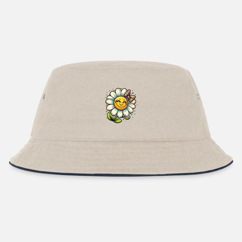 Gänseblümchen - Kinder Bucket Hat - Natur/Navy