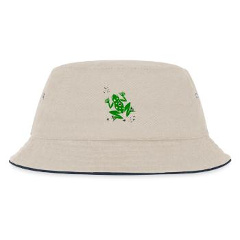 Frosch mit Herz und Ameisen - Kinder Bucket Hat - Natur/Navy - Vorne