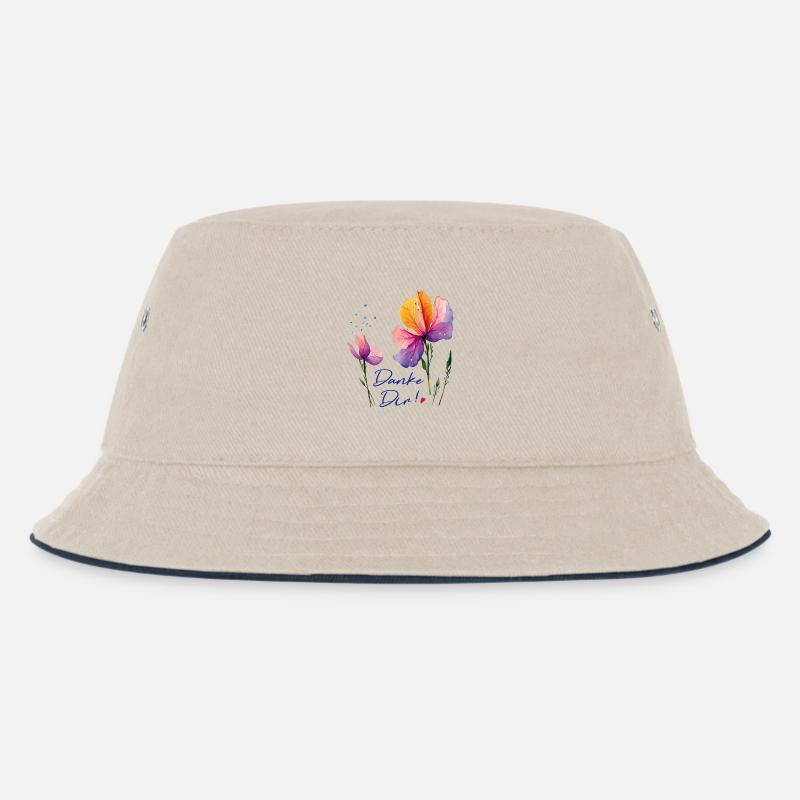  Danke Dir - Kinder Bucket Hat - Natur/Navy