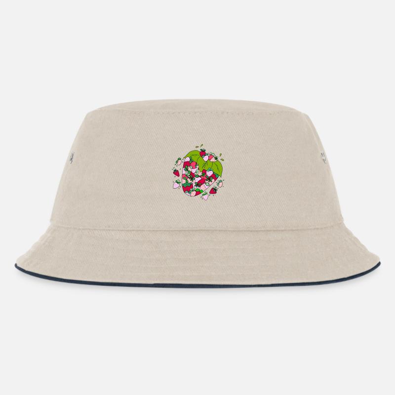 Fruchtige Erdbeeren - Kinder Bucket Hat - Natur/Navy