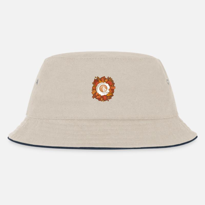 Leaves are Falling, Coffee is Calling - Kinder Bucket Hat - Natur/Navy