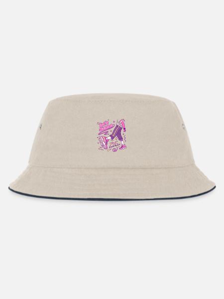 Y2K Dance Vibe Sneaker Kunst - Kinder Bucket Hat - Natur/Navy