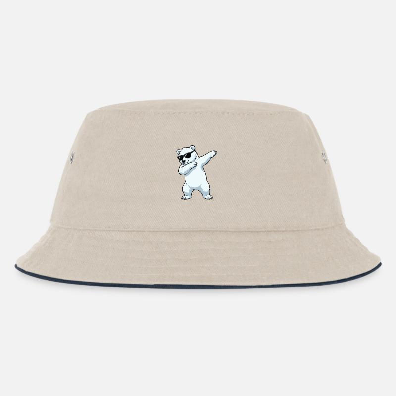 Dab Eisbär Cartoon - Kinder Bucket Hat - Natur/Navy