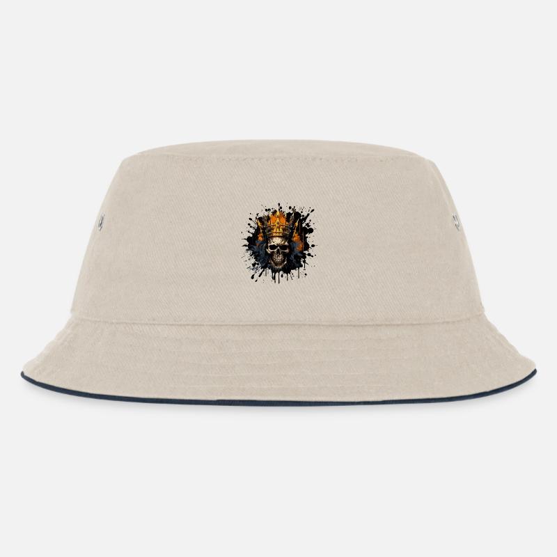 Königsschädel mit Krone - Kinder Bucket Hat - Natur/Navy
