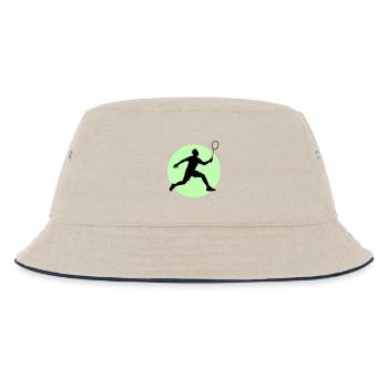Badminton Spieler Vorhand - Kinder Bucket Hat - Natur/Navy - Vorne