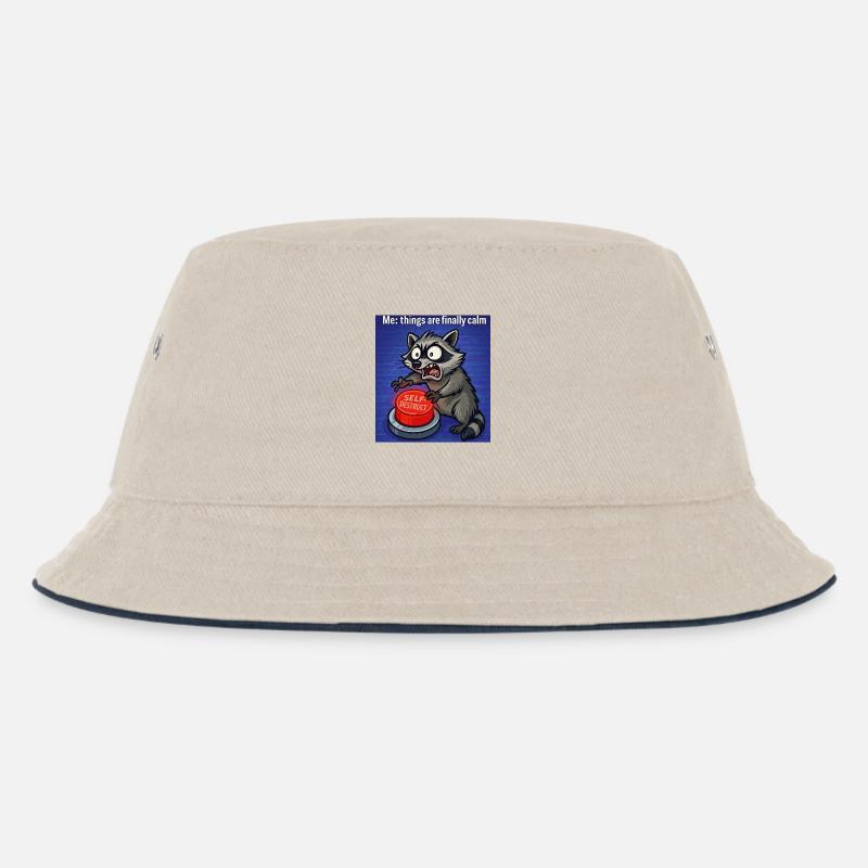Waschbär-Selbstzerstörungs-Meme - Kinder Bucket Hat - Natur/Navy