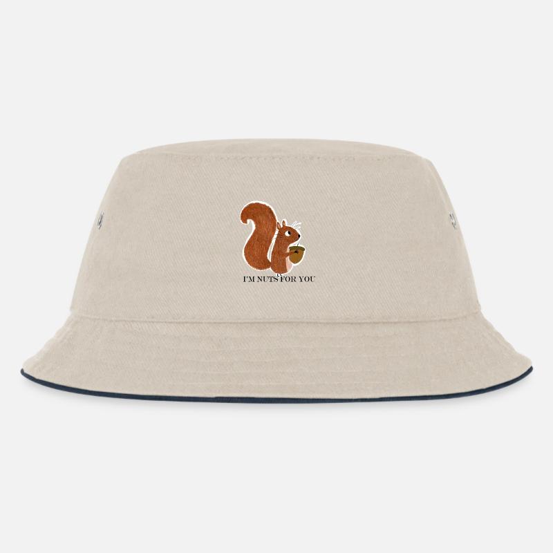 Eichhörnchen mit Eichel - Kinder Bucket Hat - Natur/Navy