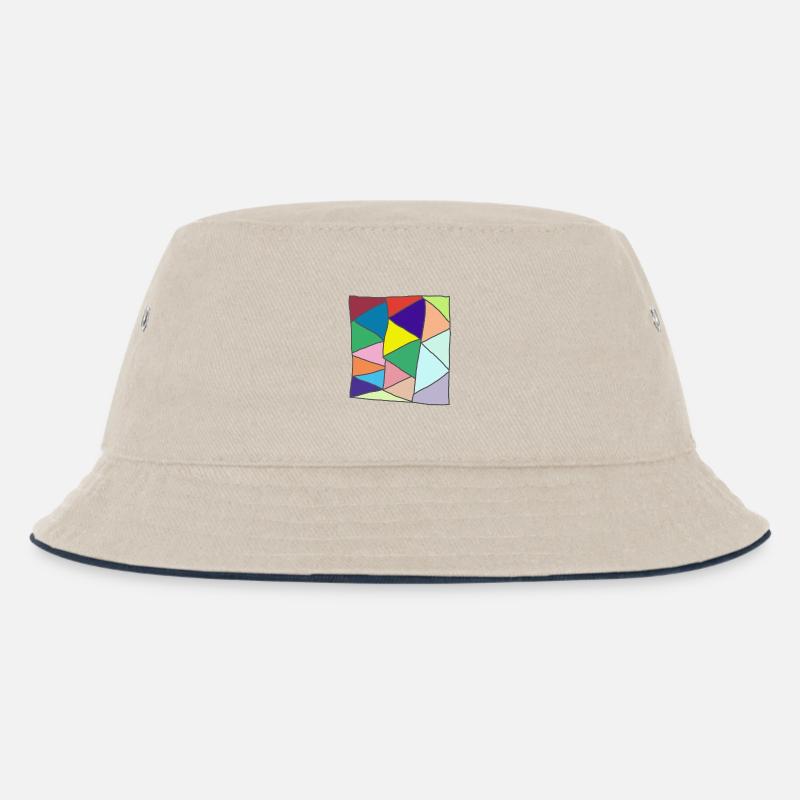 Geometrischer Glasmosaik-Burst - Kinder Bucket Hat - Natur/Navy