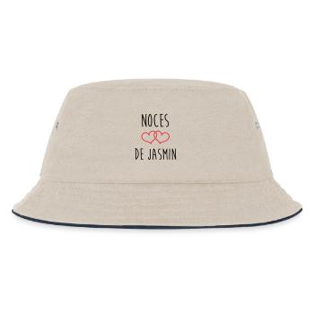 Hochzeitstag – Jasmine-Hochzeit (66 Jahre) - Kinder Bucket Hat - Natur/Navy - Vorne