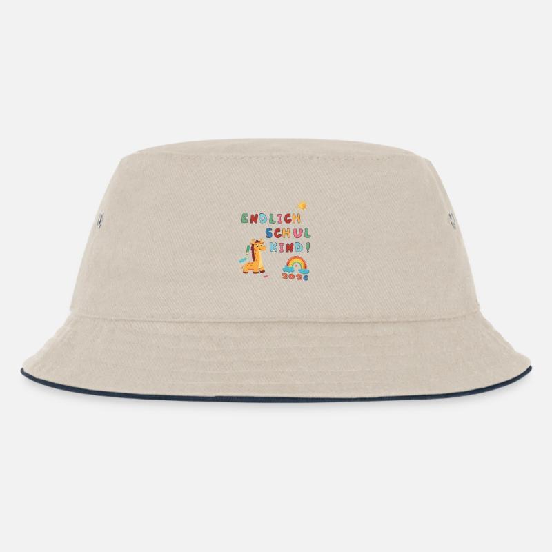 Endlich Schulkind 2026  - Kinder Bucket Hat - Natur/Navy