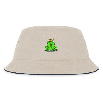 Royal frog with heart - Kids’ Bucket Hat - ecru/navy - Front