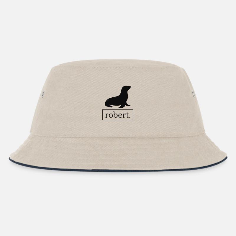 Robbe / Seehund / Seelöwe Robert - Kinder Bucket Hat - Natur/Navy