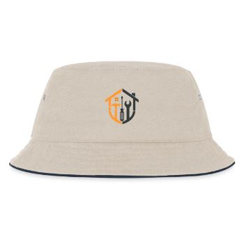 Caretaker Coat of Arms – Craftsman Logo - Kids’ Bucket Hat - ecru/navy - Front