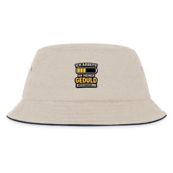 Geduld-Upgrade: Bitte Warten - Kinder Bucket Hat - Natur/Navy - Vorne
