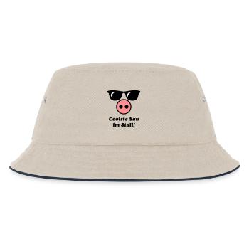 Coolste Sau Im Stall! (Cool) - Kinder Bucket Hat - Natur/Navy - Vorne