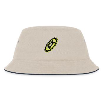 Fahrrad Kettenblatt Grafik - Kinder Bucket Hat - Natur/Navy - Vorne