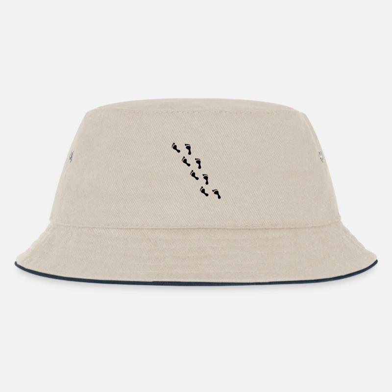 Spuren - Kinder Bucket Hat - Natur/Navy