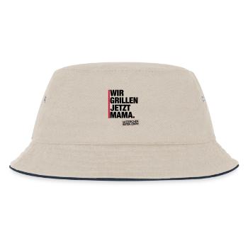 Grillen jetzt Mama. - Kinder Bucket Hat - Natur/Navy - Vorne
