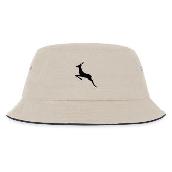 Springender Bock - Kinder Bucket Hat - Natur/Navy - Vorne
