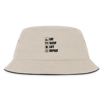 Eat Sleep Lift Repeat - Kinder Bucket Hat - Natur/Navy - Vorne