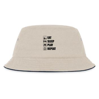 Eat Sleep Play Repeat - Kids’ Bucket Hat - ecru/navy - Front