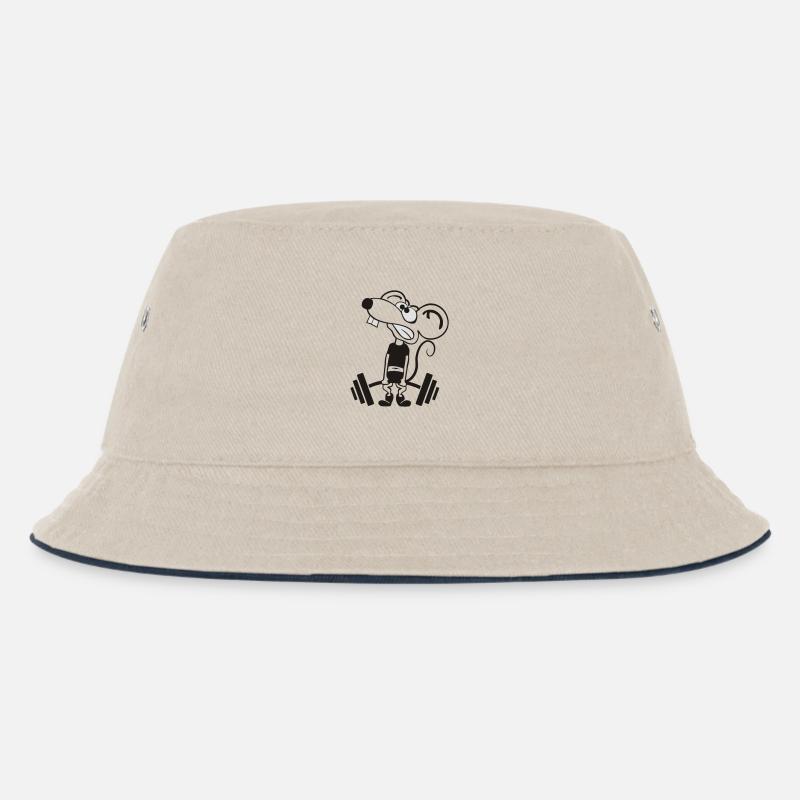 Pump Maus kontur 2c - Kinder Bucket Hat - Natur/Navy