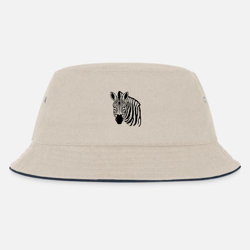 Zebra - Kids’ Bucket Hat - ecru/navy