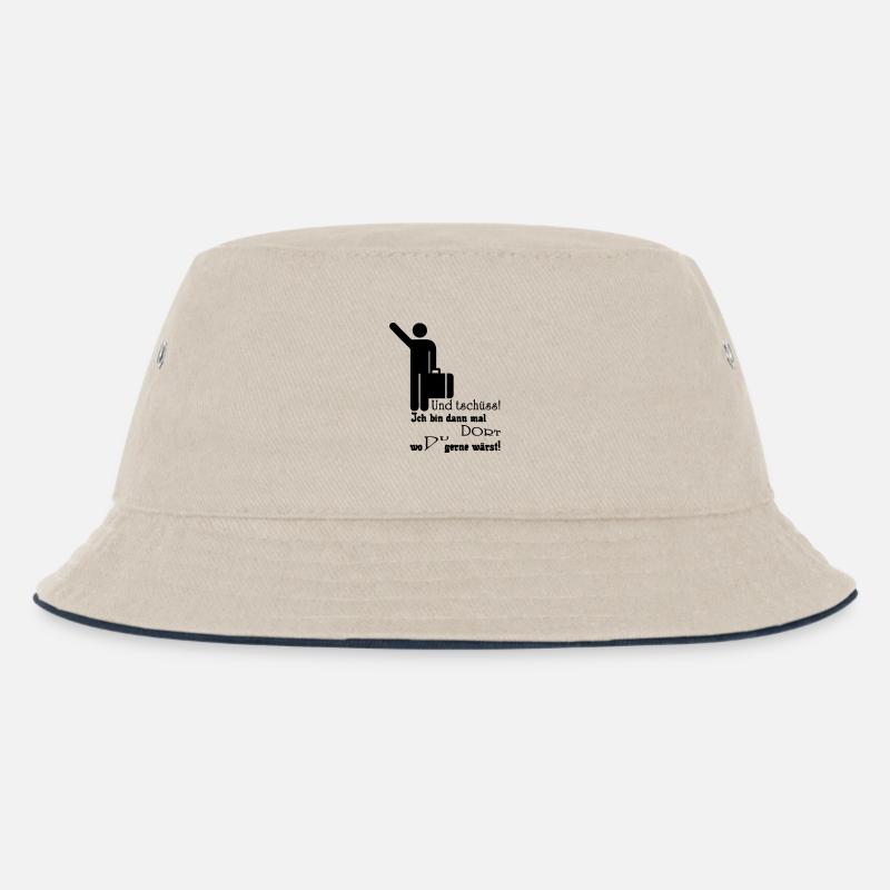 Und tschüss! Geschenk Rente Urlaub Spruch Fun - Kinder Bucket Hat - Natur/Navy