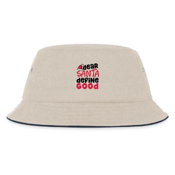 Liebe Sankt definiert gutes - lustiges Weihnachtszitat - Kinder Bucket Hat - Natur/Navy - Vorne