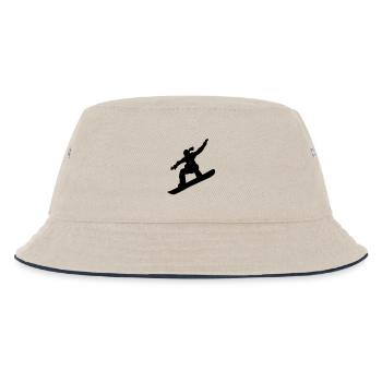 Snowboarding female de - Kinder Bucket Hat - Natur/Navy - Vorne