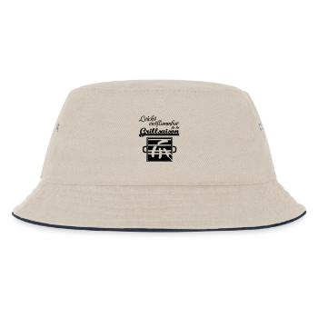 Grillsaison Grill grillen Sommer Party Geschenk - Kinder Bucket Hat - Natur/Navy - Vorne