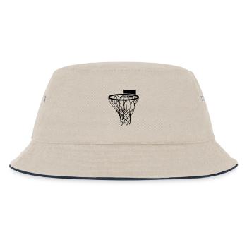 Basketball-Korbball-Hoop Sport Punktzahl - Kinder Bucket Hat - Natur/Navy - Vorne